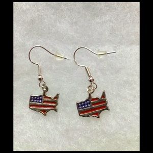 1/2” Artisan Crafted United States Charm Earrings
